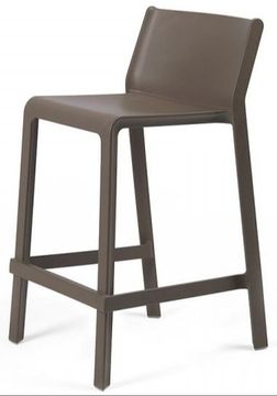 Стул пластиковый полубарный темно-серый Trill Stool Mini Италия