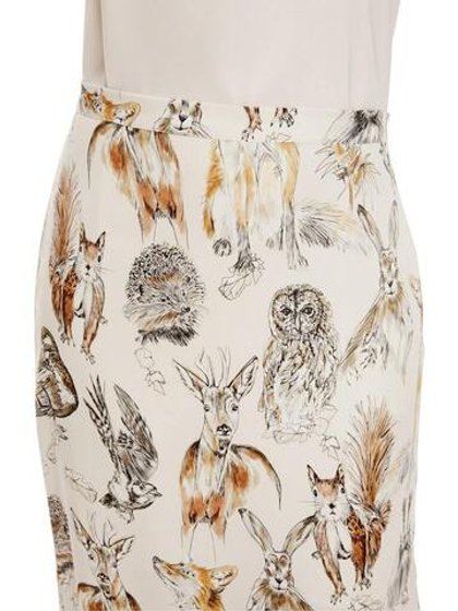 Marc Cain Юбка из шелка с акварельным принтом