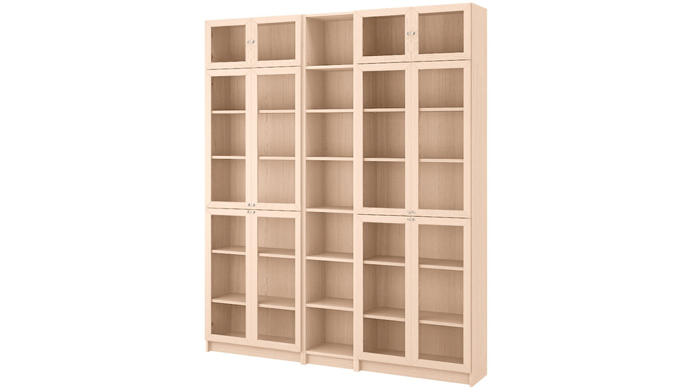 Стеллаж Билли 15 Дуб Молочный 8622 200*30*237 см, Светло-бежевый   Фиеста