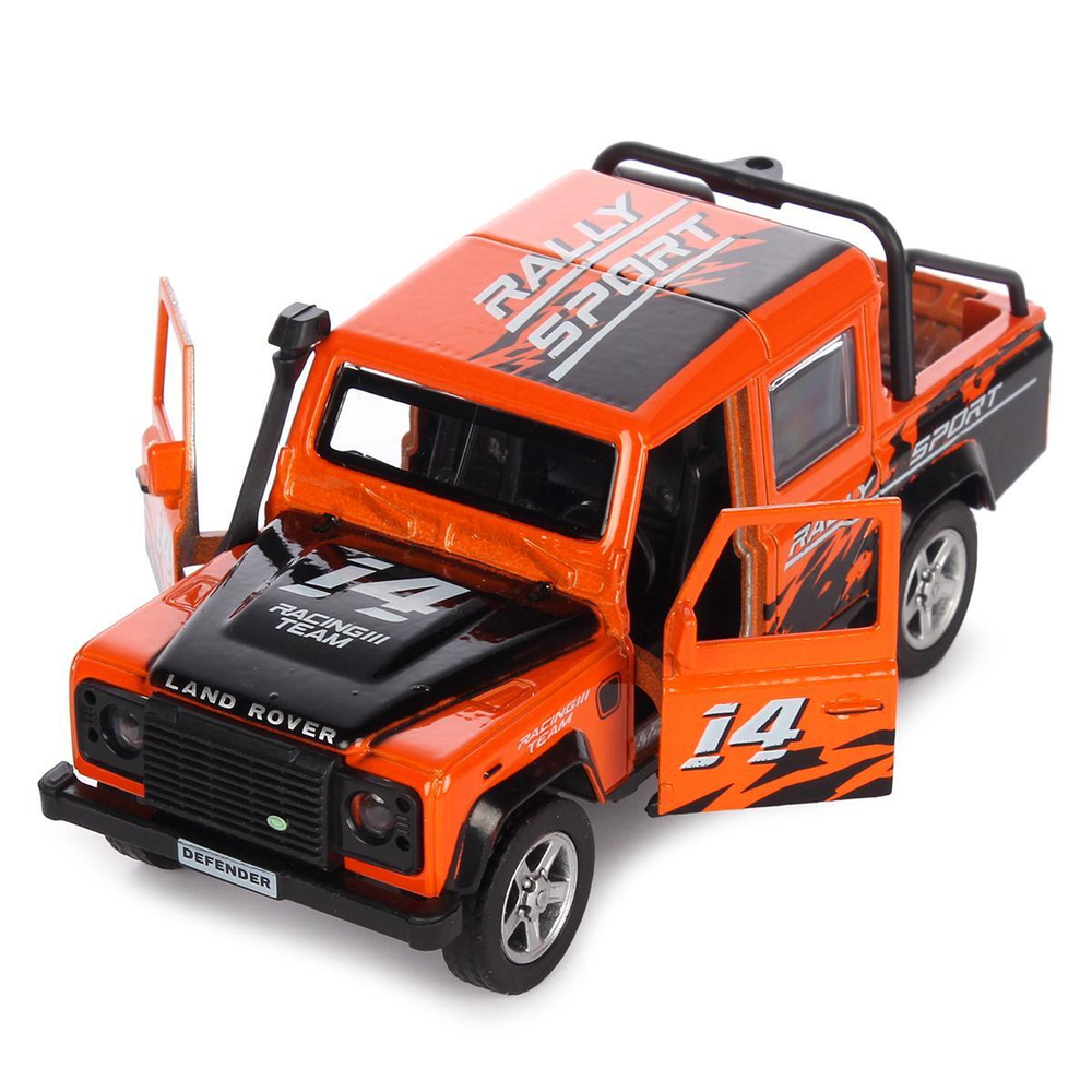 Модель ин. мет. "Land Rover Defender Pickup Сафари" 12см, двери,багажн,коробкаDEFPICKUP-12 (Технопарк)