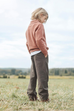 ZARA БРЮКИ ПРЯМОГО КРОЯ, СЕРО-КОРИЧНЕВЫЙ