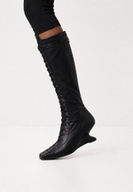 boot heel black leather