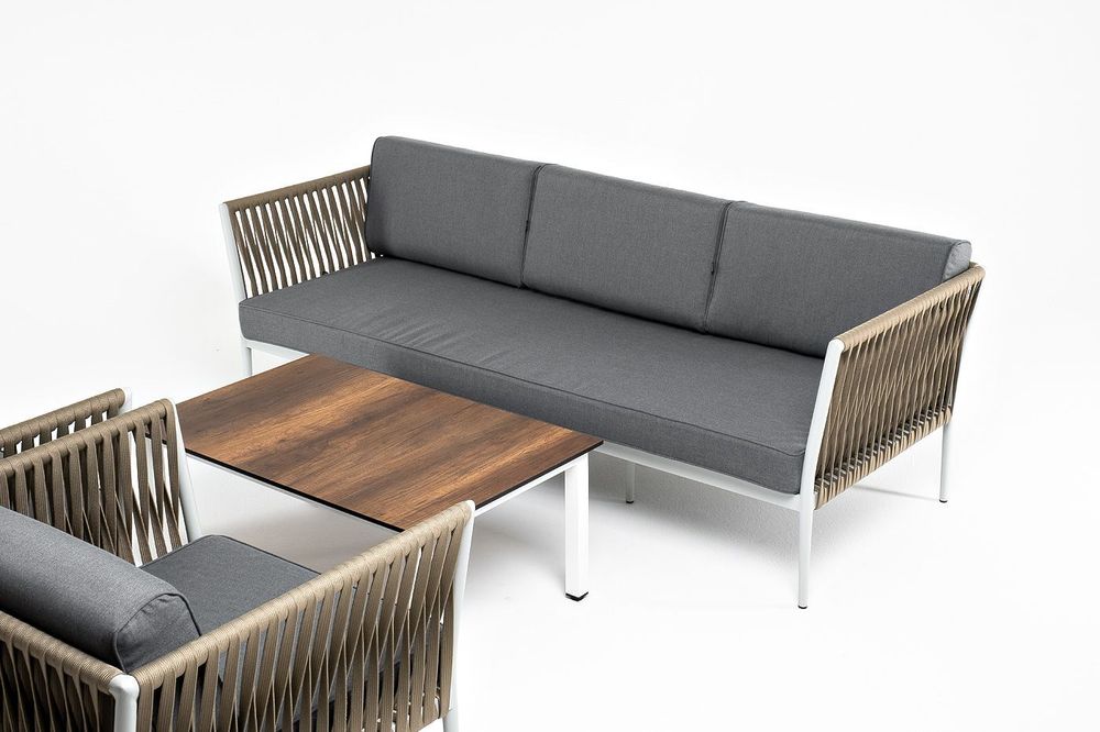 "Касабланка" лаунж-зона плетеная из роупа 5-местная, цвет серый