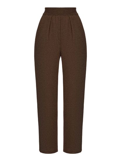 Женские брюки коричневого цвета из вискозы - фото 1