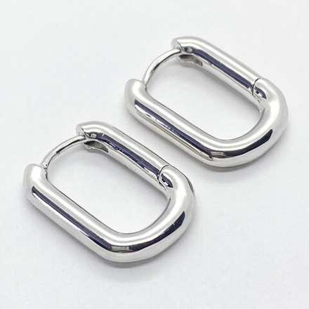 Ювелирные швензы Конго с родиевым покрытием, размер 20*15 мм, цена за пару