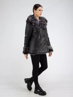 Дубленка натуральная зимняя с капюшоном Турция