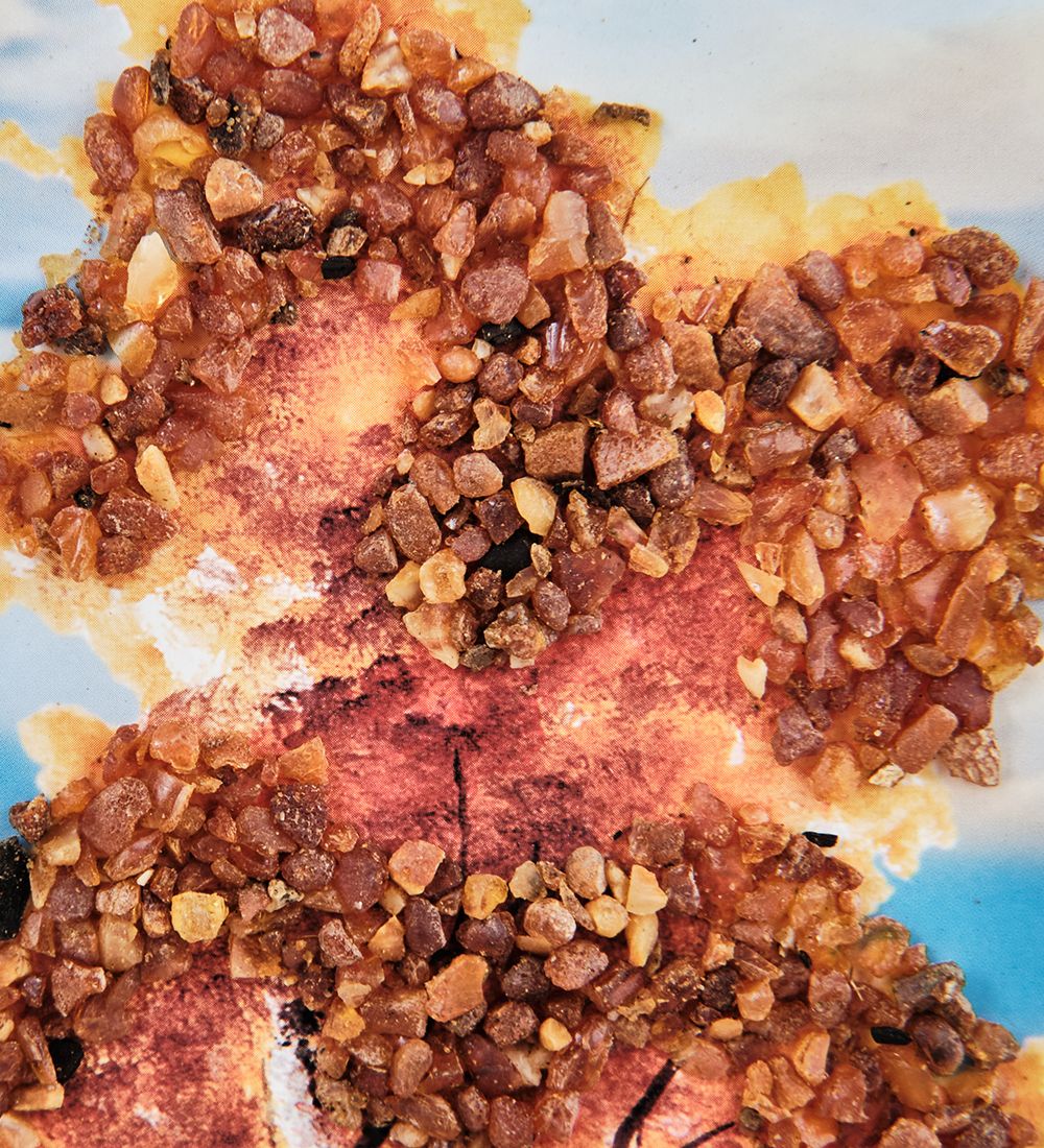 AMB-01/80 Картина «Золотая осень» (с янтарной крошкой) пласт.рамка 33х42см