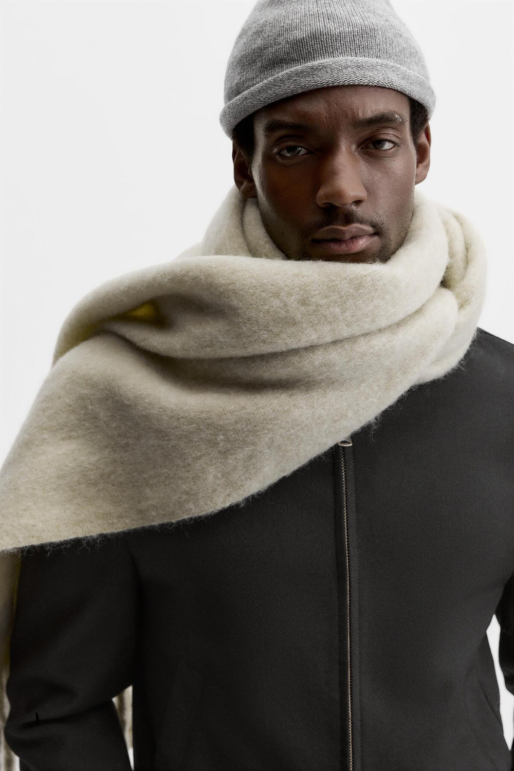 ZARA ШАРФ ИЗ РЕЛЬЕФНОЙ ТКАНИ, СВЕТЛО-ЗЕЛЕНЫЙ