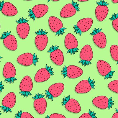 Клубника на салатовом фоне