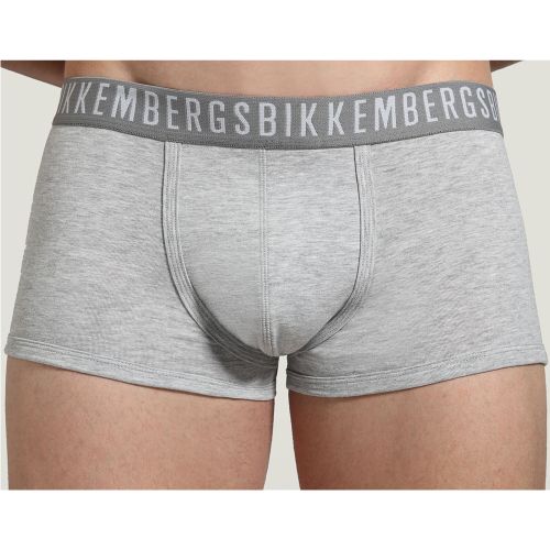 Мужские трусы хипсы серые набор 2 в 1 Bikkembergs CLASSIC BKK1UTR02BI/2
