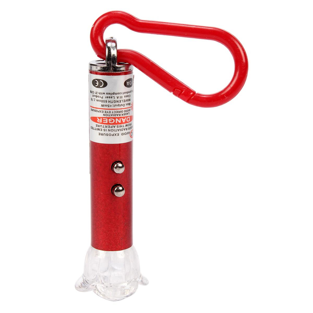 Фонарик пластиковый брелок с розочкой 10 см, с-30976