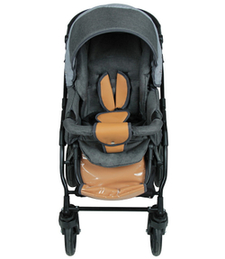 Детская коляска Alis Alvaro 2 в 1 Al 05 т.серый+св.серый+рыжая кожа