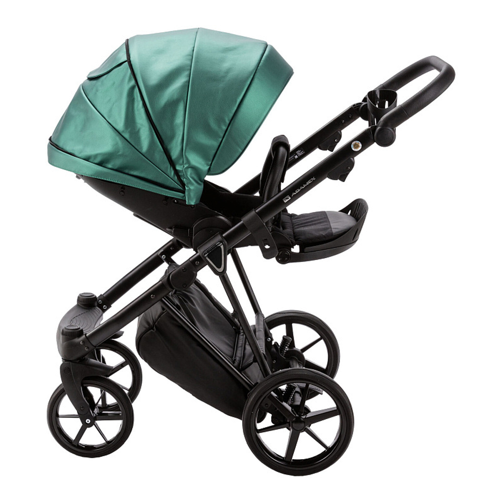 Детская коляска Adamex Belissa Deluxe 2 в 1 B-SM01 (ИЗУМРУД. ПЕРЛ 100% КОЖА)