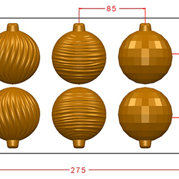 954 | Форма для шоколадных изделий &quot;Новогодние шары&quot; (275*175 мм)