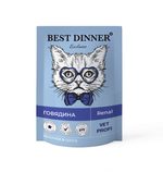 Паучи Best Dinner Exclusive Vet Profi Renal для взрослых кошек для профилактики заболевания почек Говядина 24*85 г