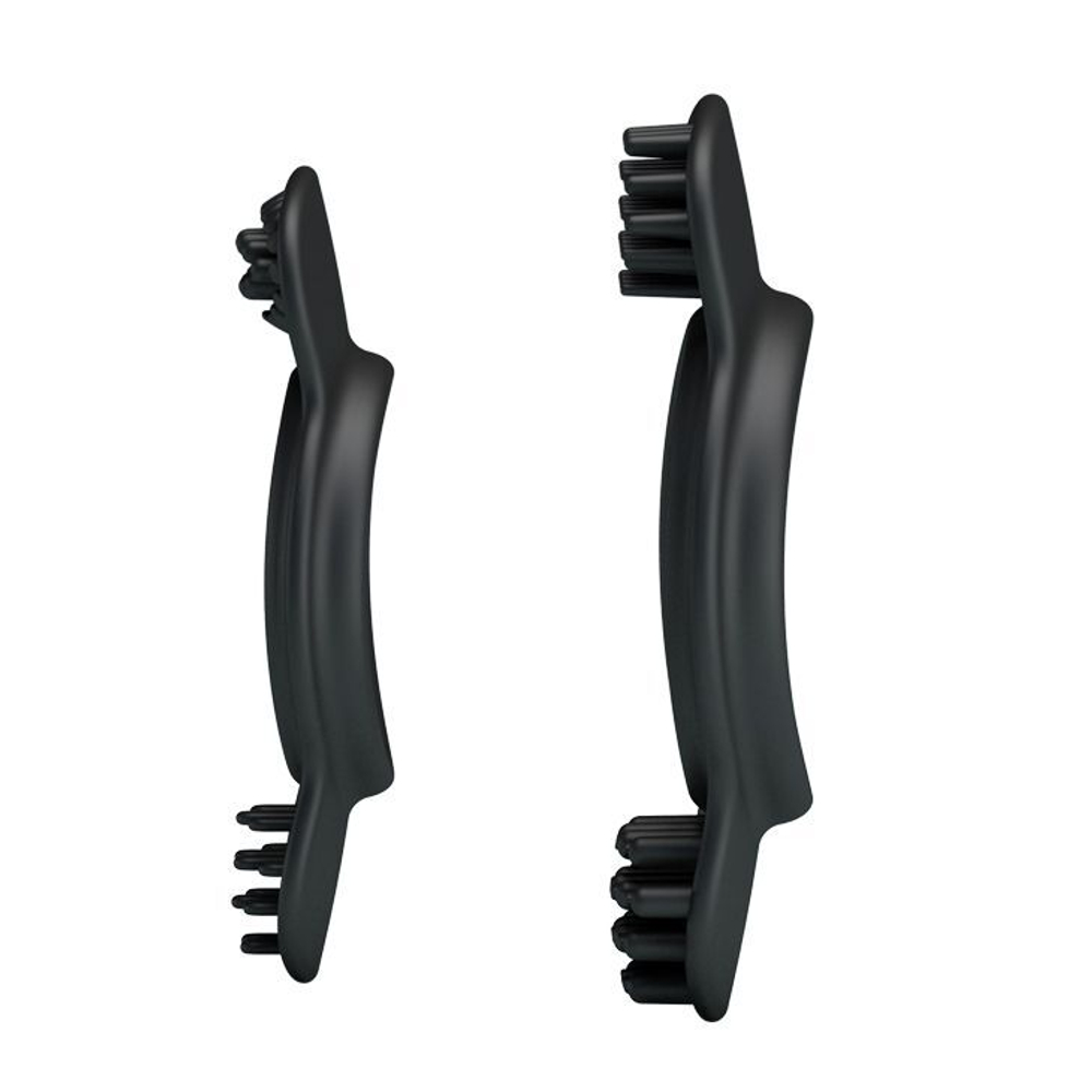 Набор из 2 эрекционных колец с щеточками для наружной стимуляции (Цвет: черный)