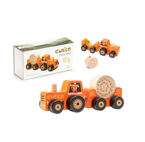Деревянная игрушка Веселый трактор