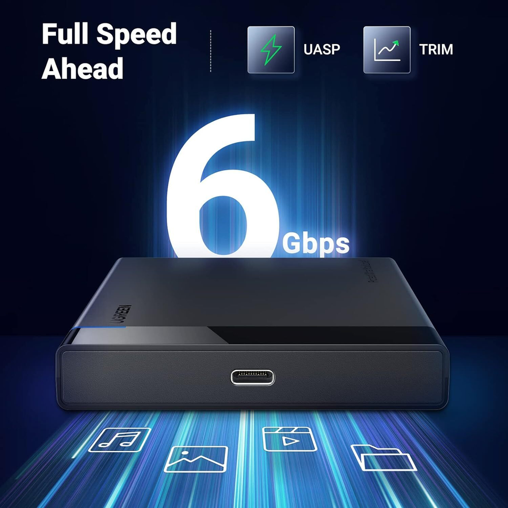 Корпус внешнего жесткого диска USB 3.0 SATA 2.5" UGREEN 50743