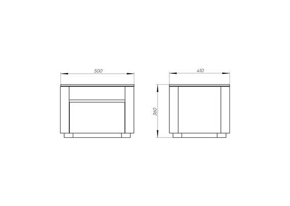 Тумба прикроватная Tammi 1 полка 1 ящик ширина 50 см (белый)