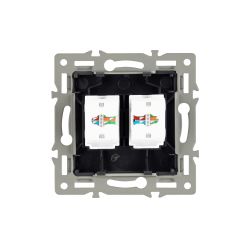 Механизм компьютерной розетки двойной SCT-MPC2-PL-BK (RJ-45, CAT6) (Arlight, -) 045337