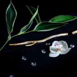 Ручка скоба мебельная Арт Бранч mini левая Амбер