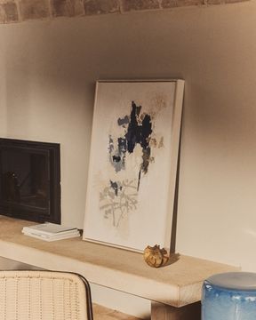 Erale Абстрактная картина ручной работы в серо-синих тонах, размер 60 x 90 см