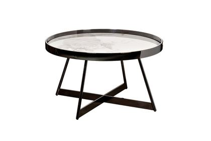 Стол журнальный белый/черный хром 80x80x45см Garda Decor