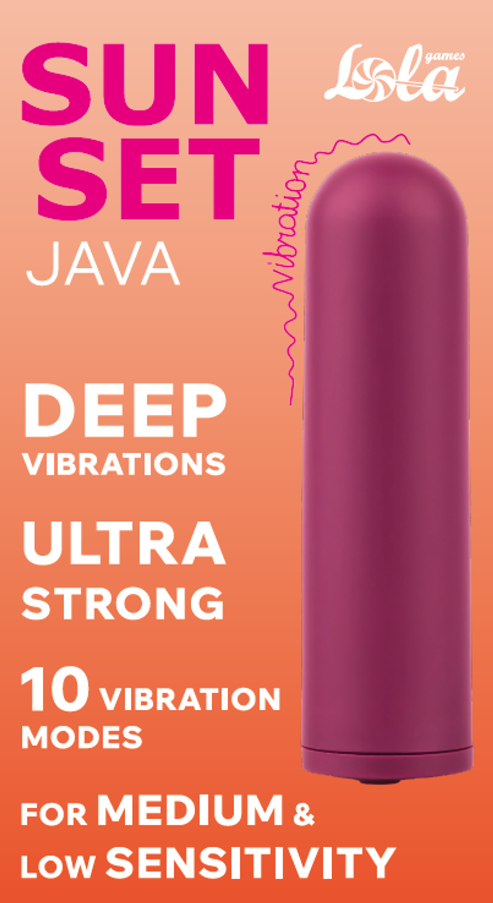 Перезаряжаемая Вибропуля Java Sunset Purple