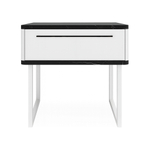 Тумба прикроватная на ножках ROYAL 5201 эко (Мрамор Неро-Белый-р.черная)