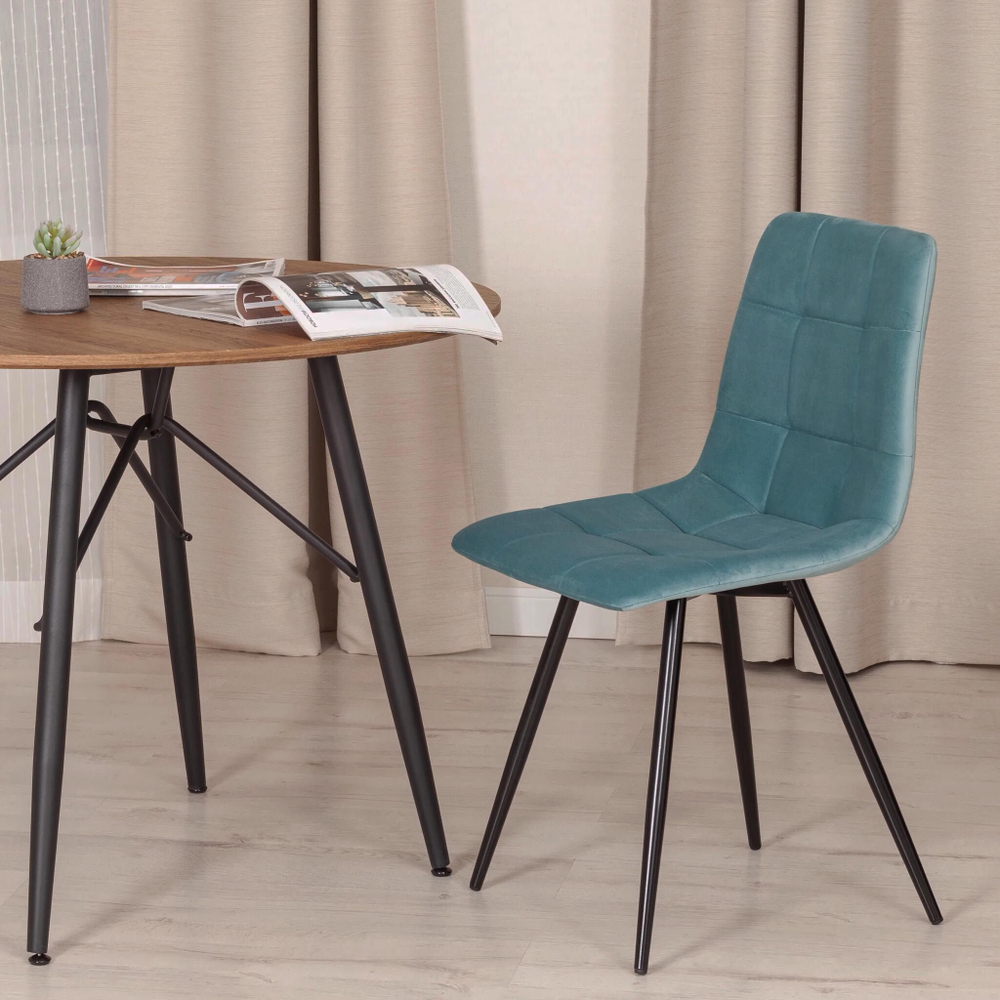 Стул CHILLY (mod. 7095-1) ткань/металл, 45x53х88 см, высота до сиденья 50 см, мятный barkhat 88/черный