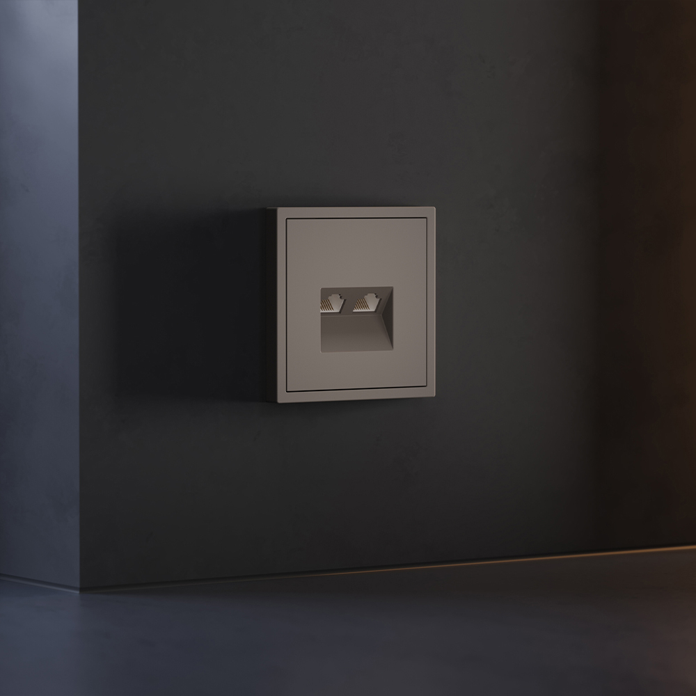 Накладка для розетки компьютерной двойной RJ45+RJ45 кат.6, S70 (капучино)