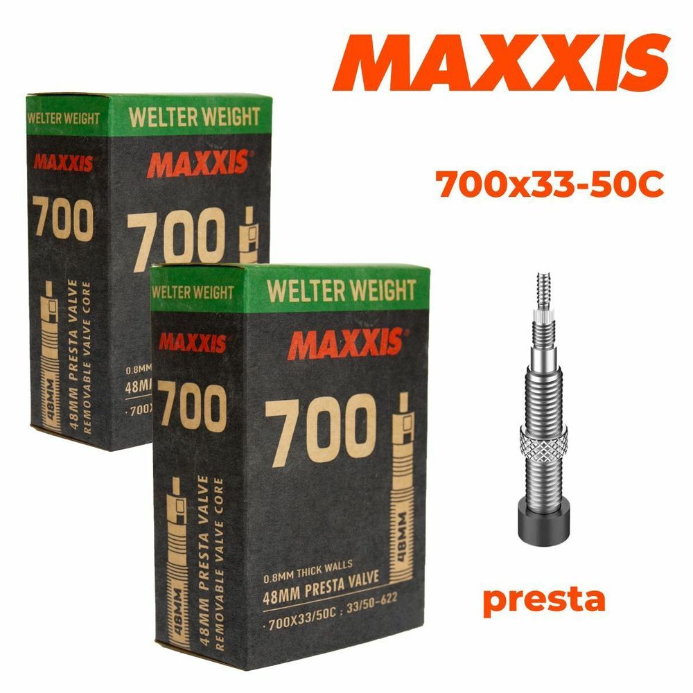 Камера MAXXIS WELTER WEIGHT 700X33/50C (33/50-622) 0.8 вело ниппель 60 мм.