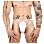 Белые сексуальные трусы-стринги на тонких бретелях (Размер: M) (Цвет: белый)
