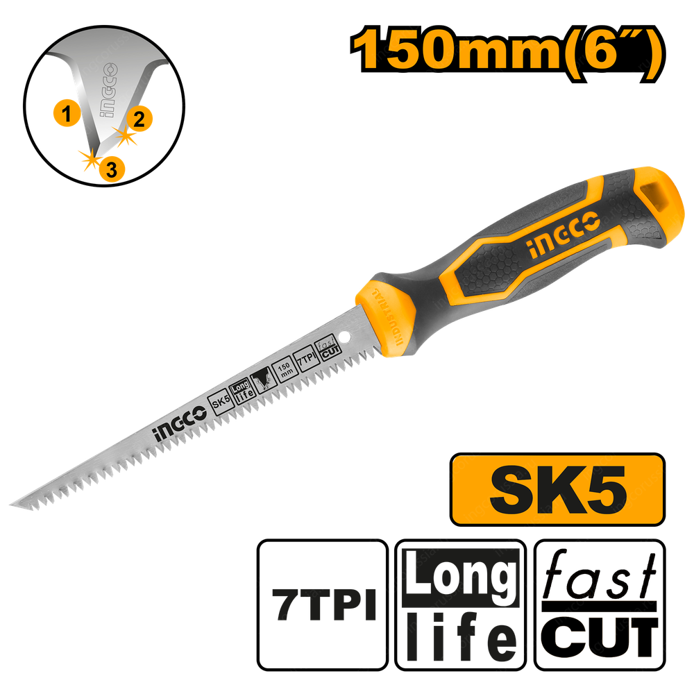 Ножовка по гипсокартону 150 мм INDUSTRIAL