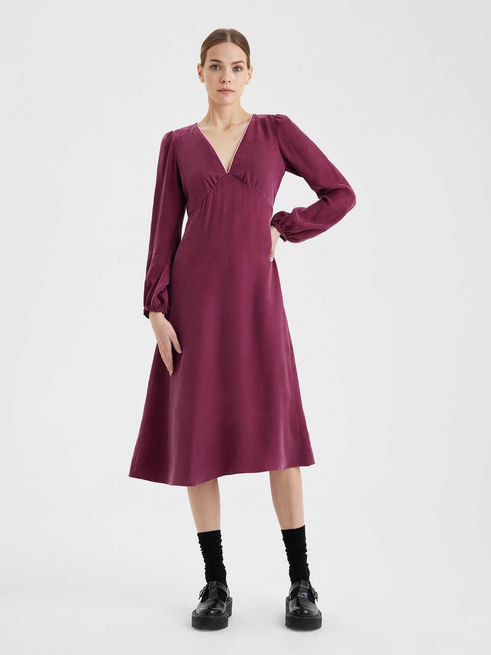 Платье ГРЭЙС бордового цвета