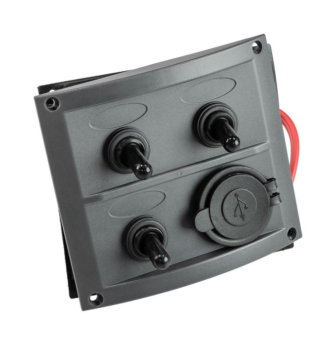 Панель бортового питания 3 переключателя, USB зарядка, предохранители