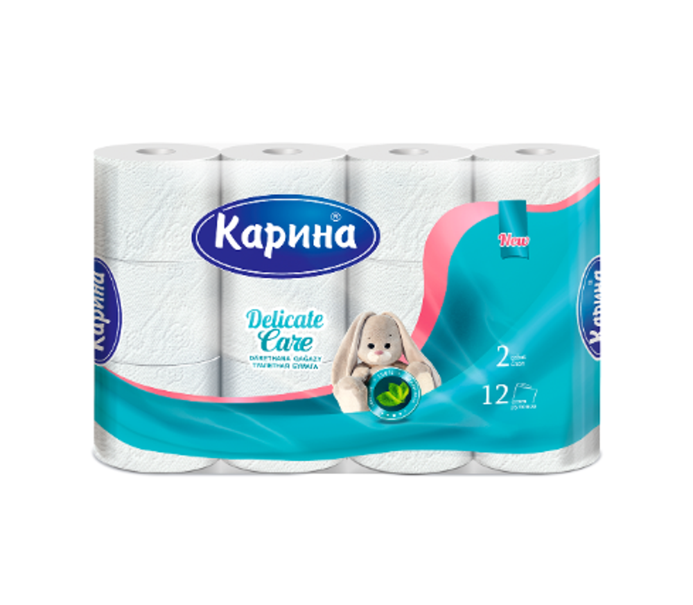 Туалетная бумага Карина Delicate Care 2-х слойная