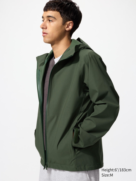 UNIQLO Парка BLOCKTECH, оливковый