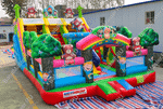 Коммерческий батут "Мишки и дети", размер 10*6*5 м