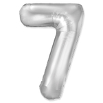 Шар фольгированный Цифра 7 101 см (Серебряный)