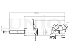 Амортизатор газовый передней подвески левый UNIO SAB-10110