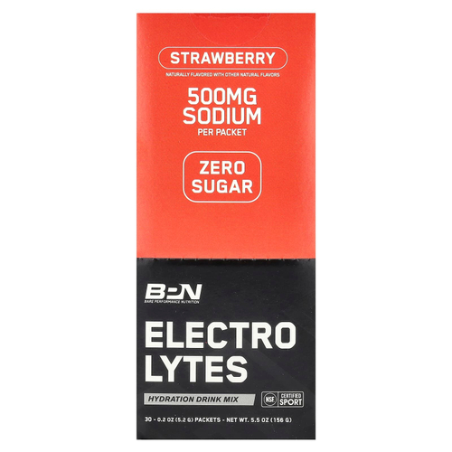 BPN, Electrolytes, смесь для гидратирующих напитков, клубника, 30 пакетиков по 5,2 г (0,2 унции)