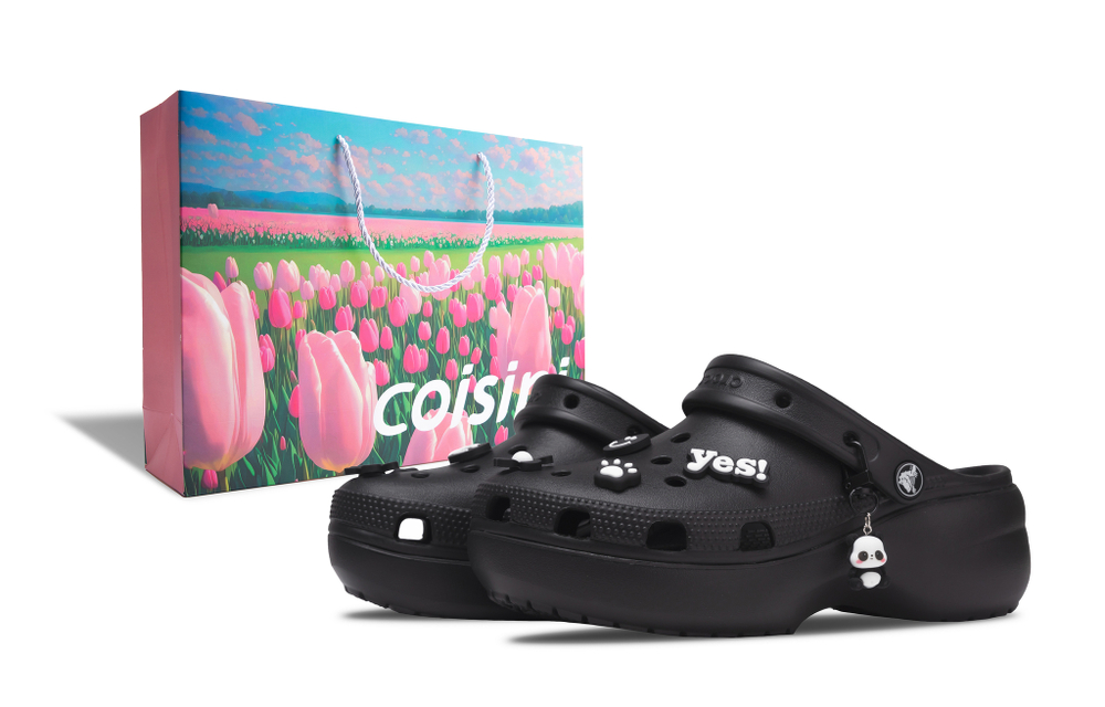 Crocs Classic Platform Clog Panda Eva (Женская размерная сетка)