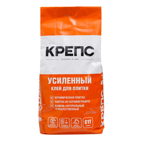 Клей для плитки КРЕПС усиленный, 5кг.