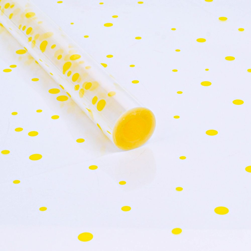 Пленка прозрачная "Горошек" 70*200гр ЖЕЛТЫЙ