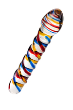 Фаллоимитатор стеклянный разноцветный 20 см