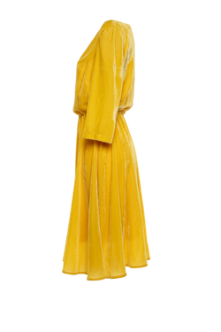 Бархатное платье на резинке по талии 39-18FW