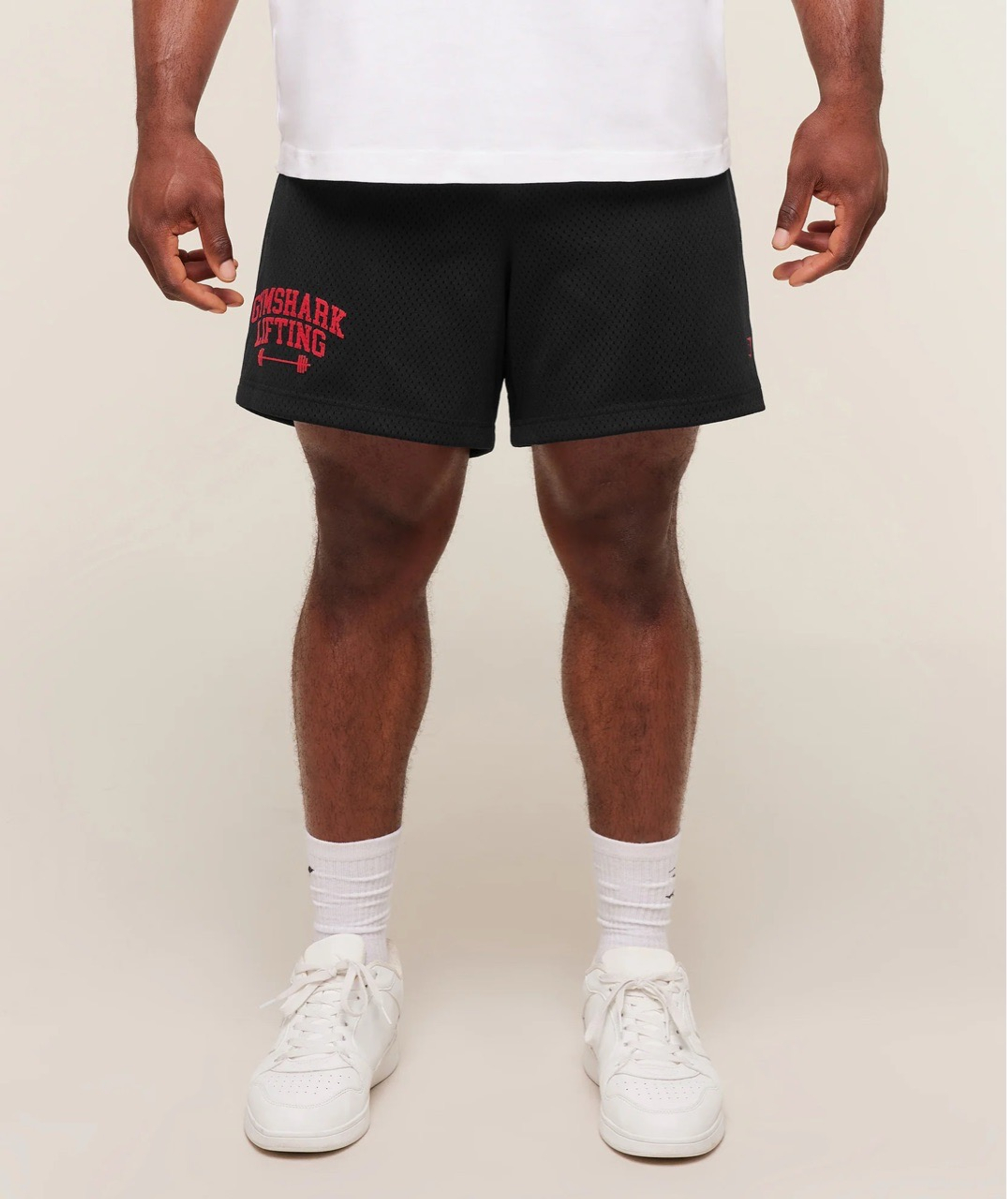 Шорты GYMSHARK Lifting Barbell 5" Mesh Shorts Black/Red