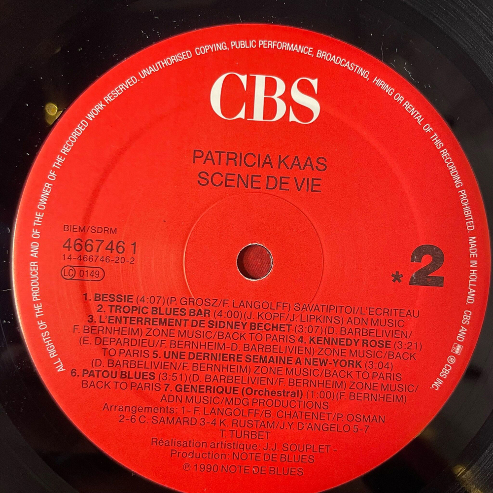 Винтажная виниловая пластинка LP Patricia Kaas Scene De Vie (Holland 1990)