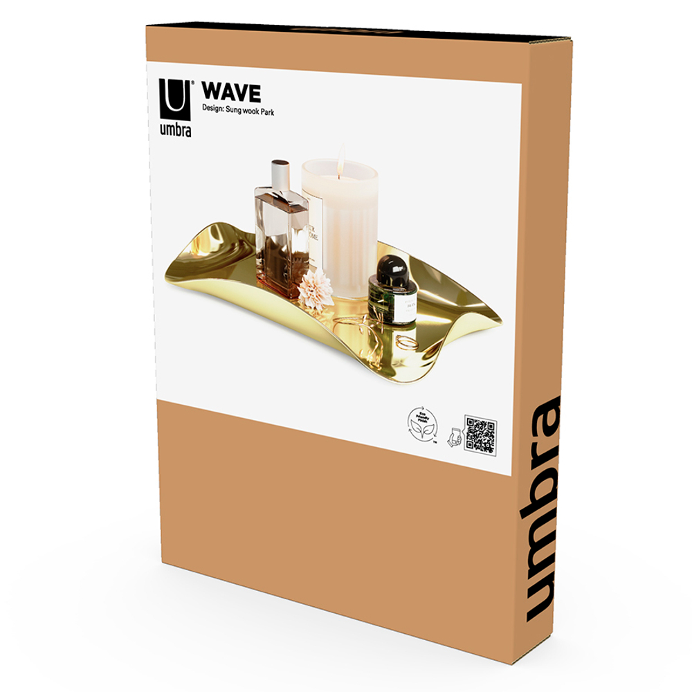 Поднос для сервировки wave, латунь